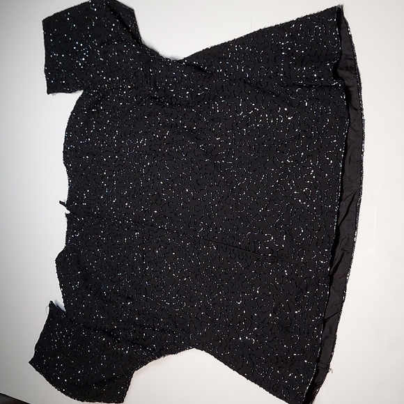 Glitzy Glam Evening Top by Leslie Fay Size 2X - Picture 5 of 10